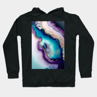 Luminous Shore - Abstract Alcohol Ink Resin Art Hoodie